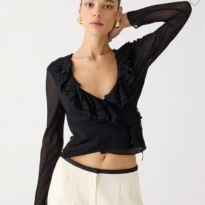 JCREW CHIFFON WRAP TOP